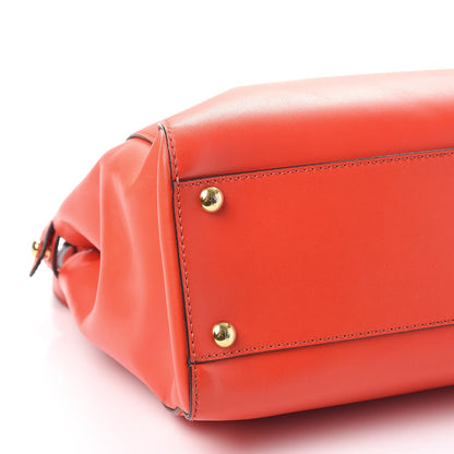 Fendi Vitello Morgan Fabric Jacquard Pequin Medium Peekaboo Iconic Satchel Papavero Tobacco Black 15 of 16