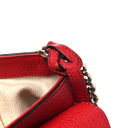 Gucci Pebbled Calfskin Medium Soho Flap Crossbody Vibrant Red 13 of 16