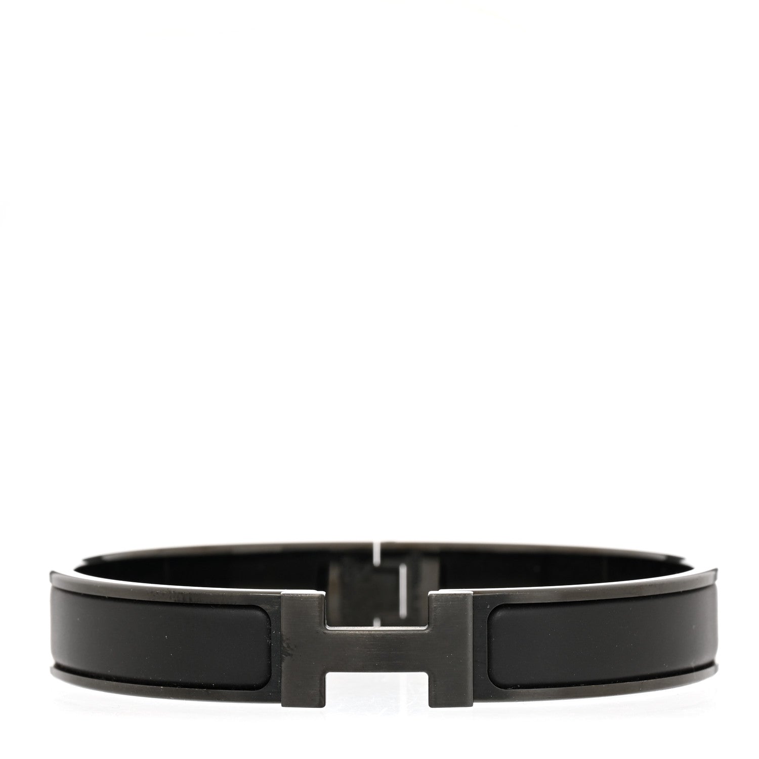 Hermes Matte Enamel Narrow Clic Clac HH Bracelet T6 So Black 1 of 5