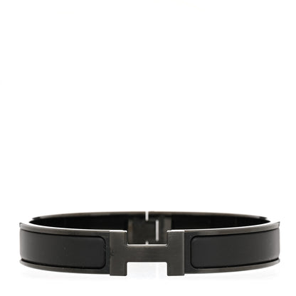 Hermes Matte Enamel Narrow Clic Clac HH Bracelet T6 So Black 1 of 5