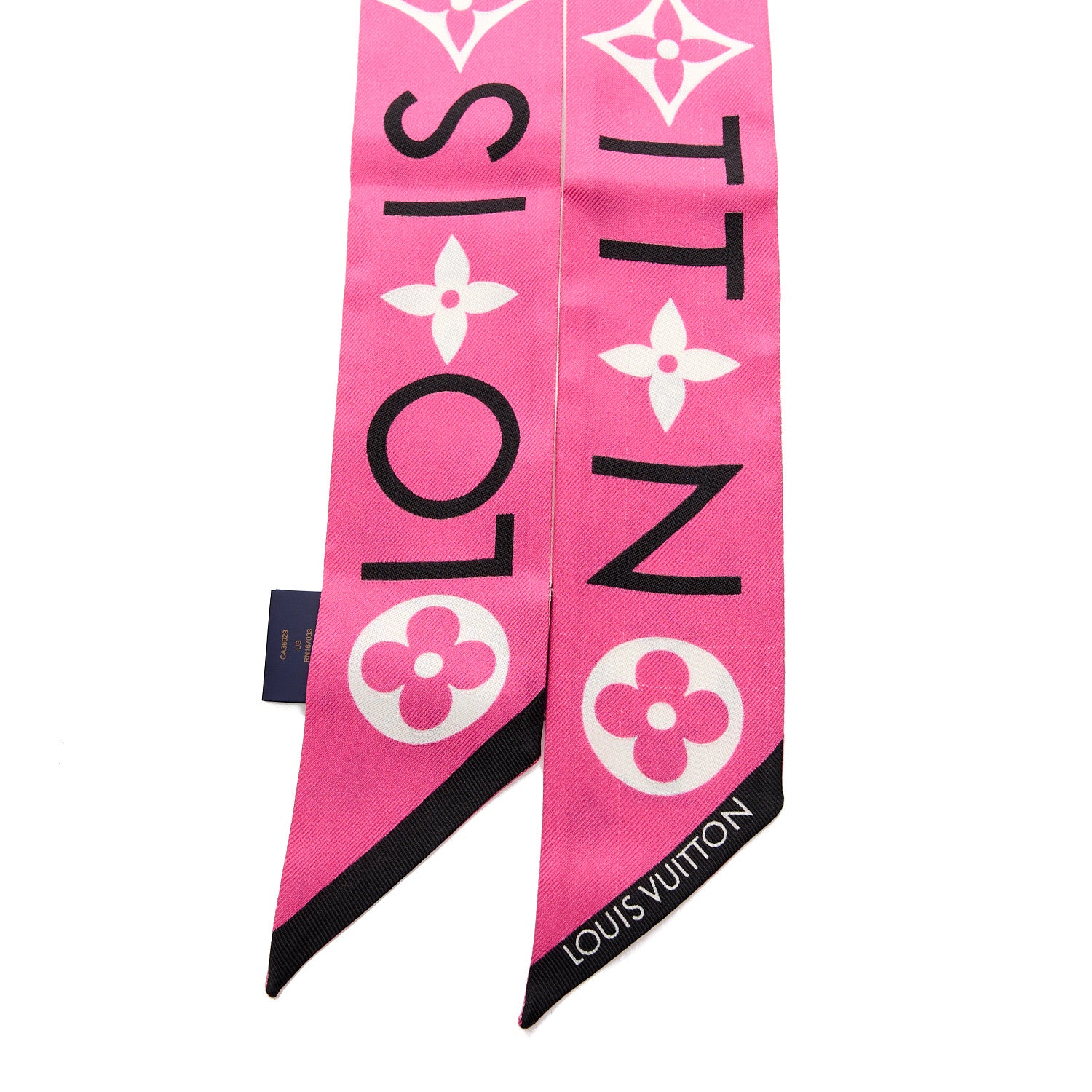 Louis Vuitton Silk Monogram Infinity BB Bandeau Pink Black 2 of 3