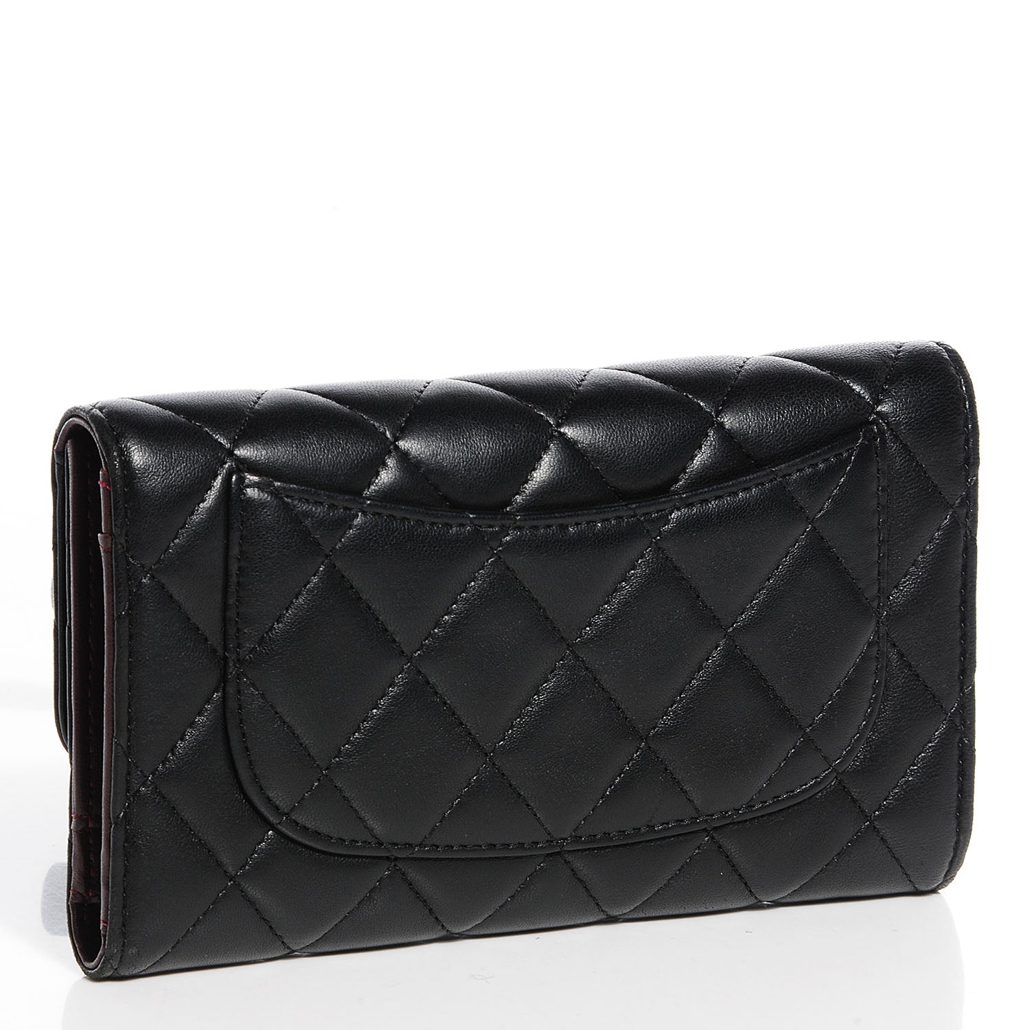 Chanel Lambskin Quilted Large Flap Wallet Black 3 of 8