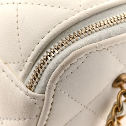 Chanel Lambskin Quilted Pearl Crush Small Vanity Case With Chain White 13 of 13
