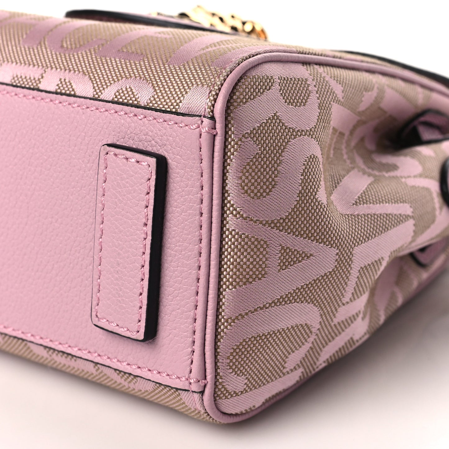 Calfskin Canvas Allover La Medusa Small Top Handle Handbag Pink