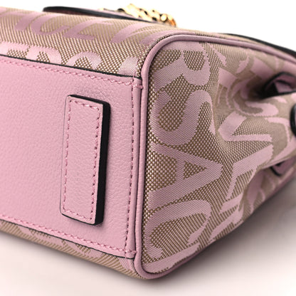 Versace Calfskin Canvas Allover La Medusa Small Top Handle Handbag Pink 8 of 8