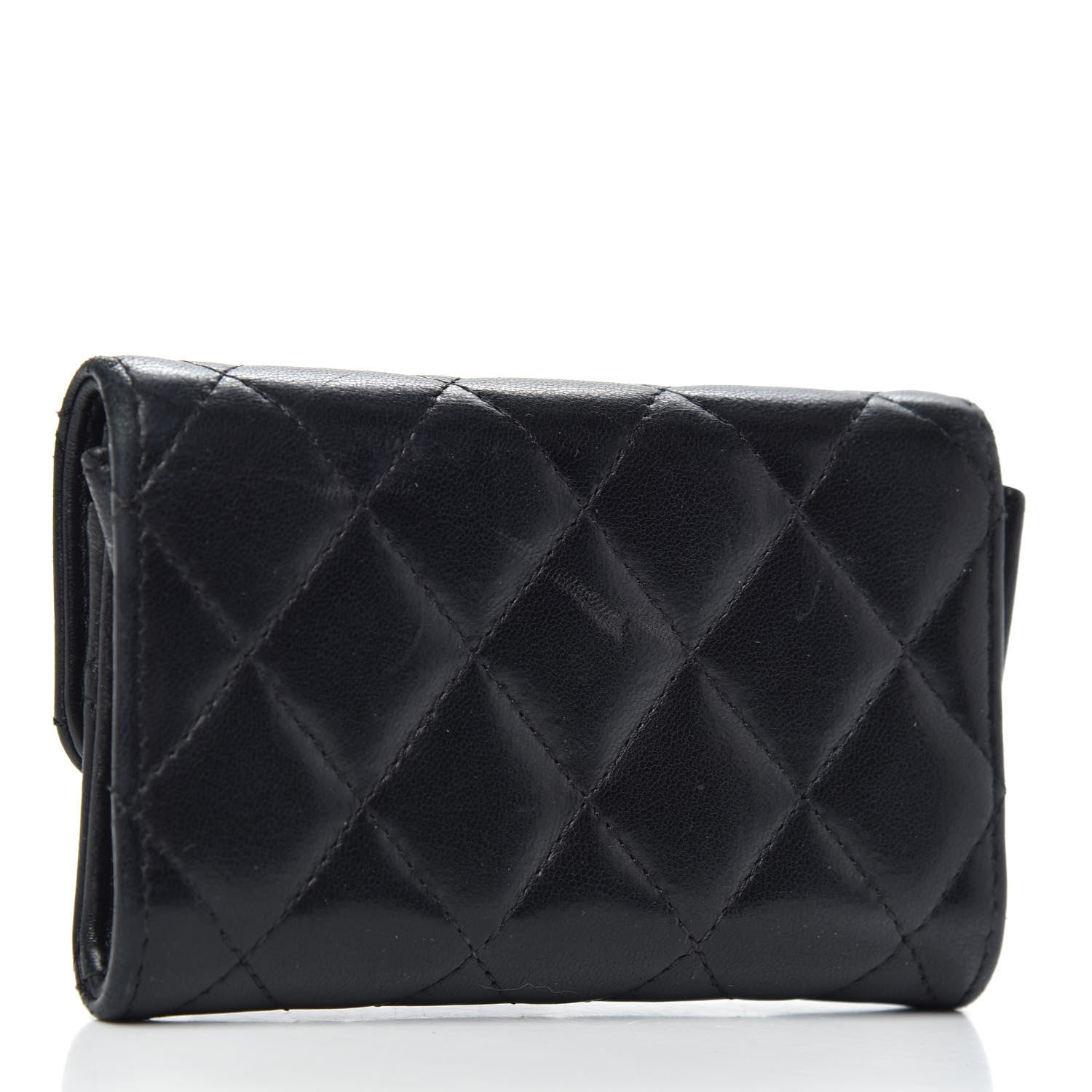 Chanel Lambskin Quilted Flap Card Holder Black 3 of 7