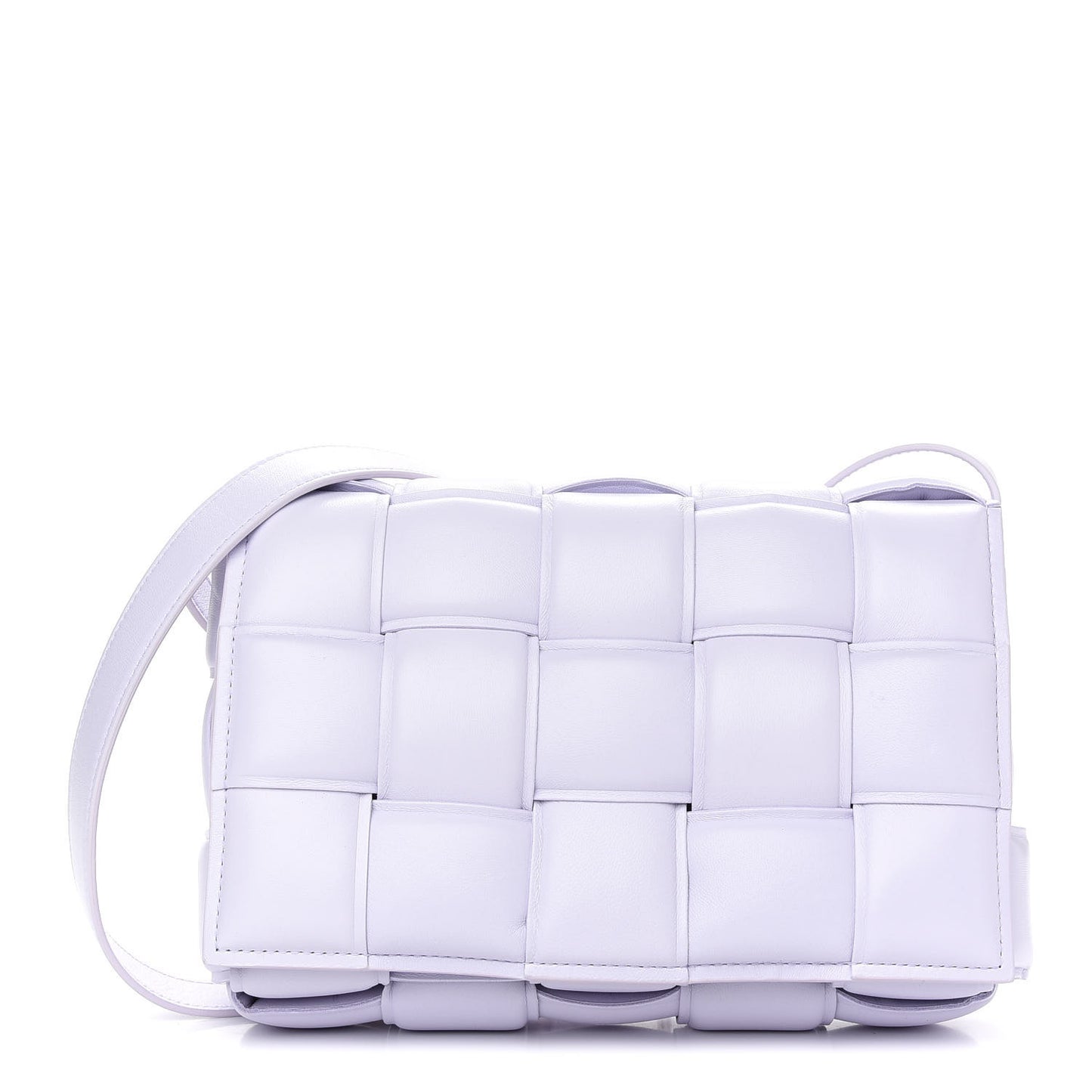 Nappa Maxi Intreccio Padded Cassette Crossbody Bag Chalk