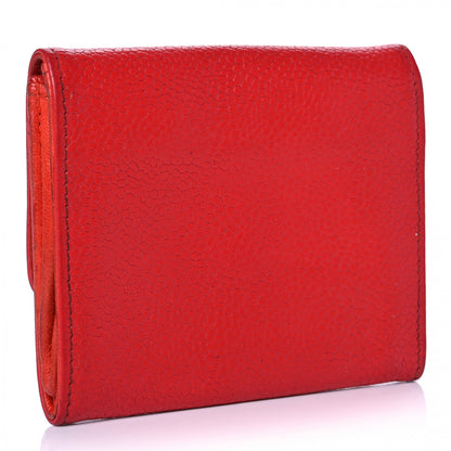Chanel Caviar Timeless CC Card Holder Flap Wallet Dark Red 3 of 11