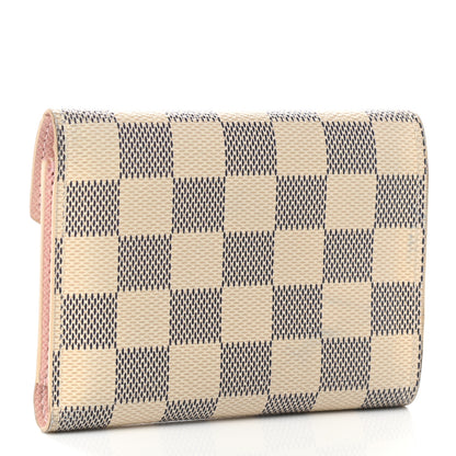 Louis Vuitton Damier Azur Victorine Wallet Rose Ballerine 3 of 9