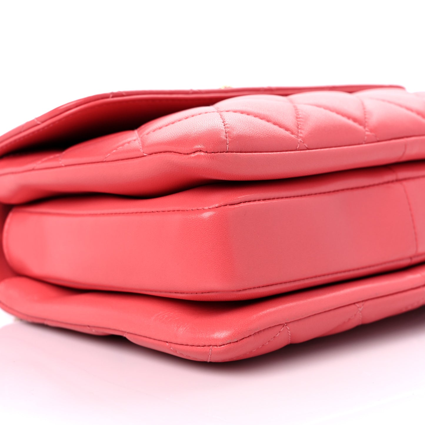 Lambskin Quilted Small Trendy CC Flap Dual Handle Bag Red