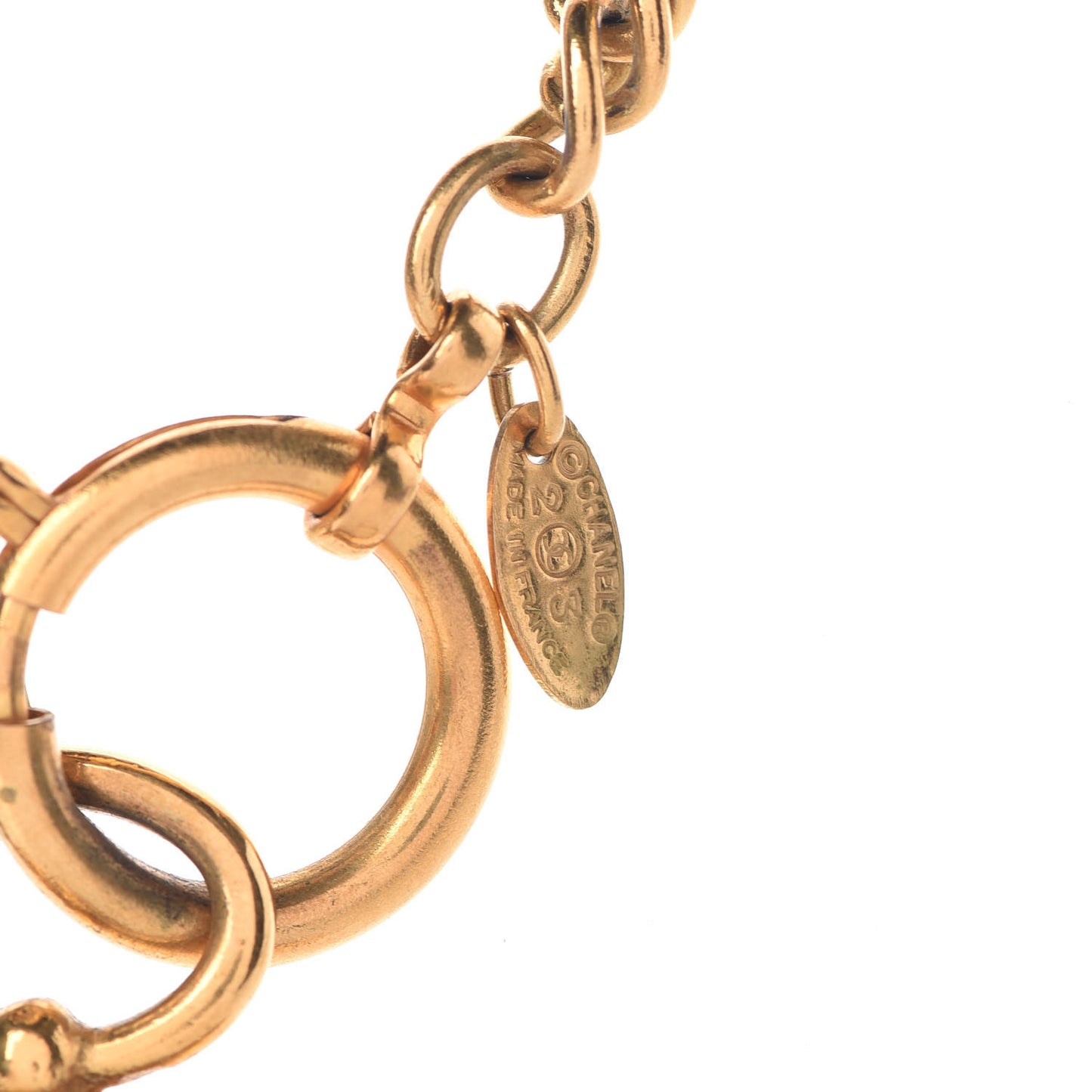 Pearl CC Loupe Magnifying Glass Necklace Gold