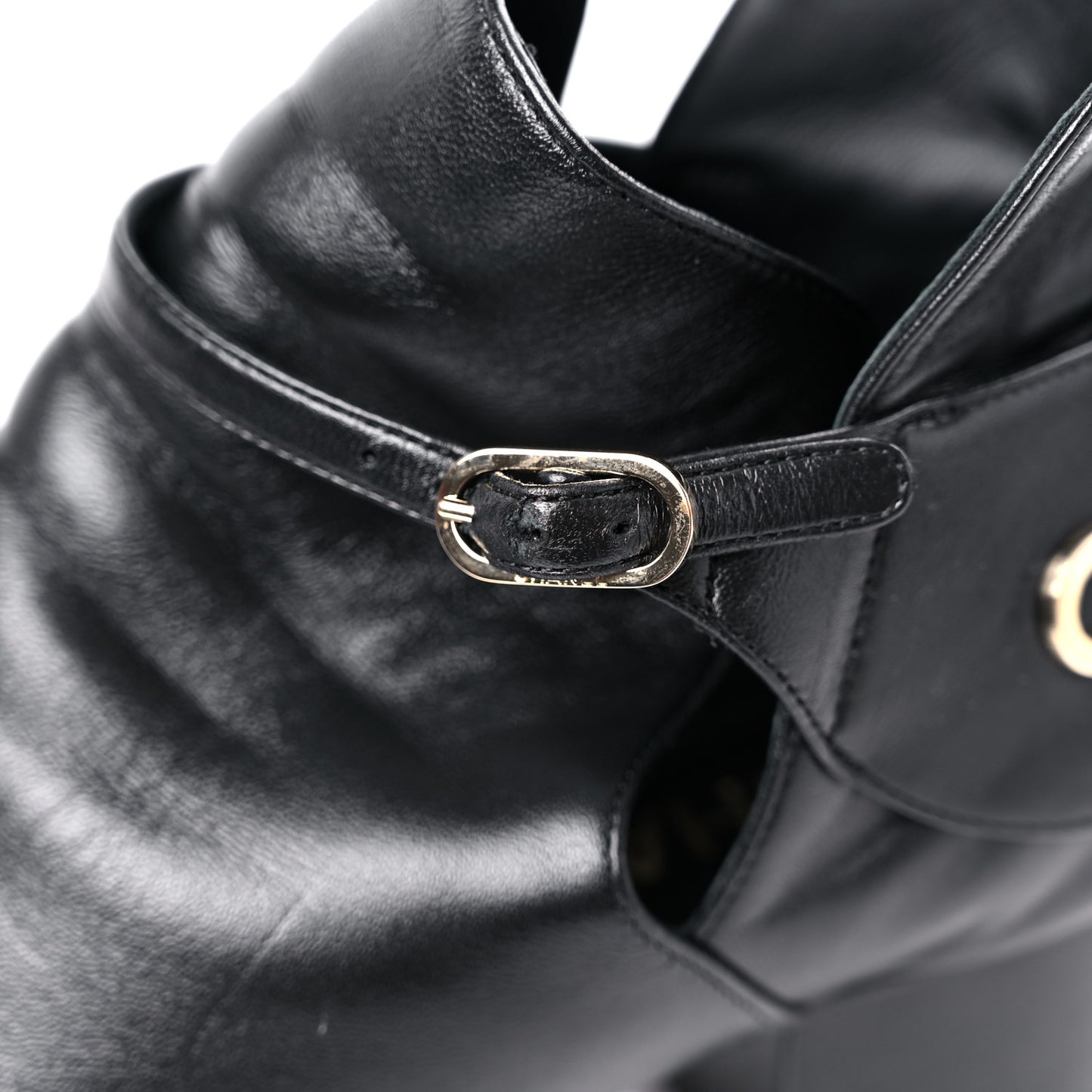 Lambskin Velvet Cap Toe Short Ankle Boots 38.5 Black