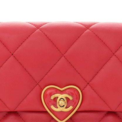 Chanel Lambskin Plexiglass Quilted Coco Love Flap Red 8 of 13