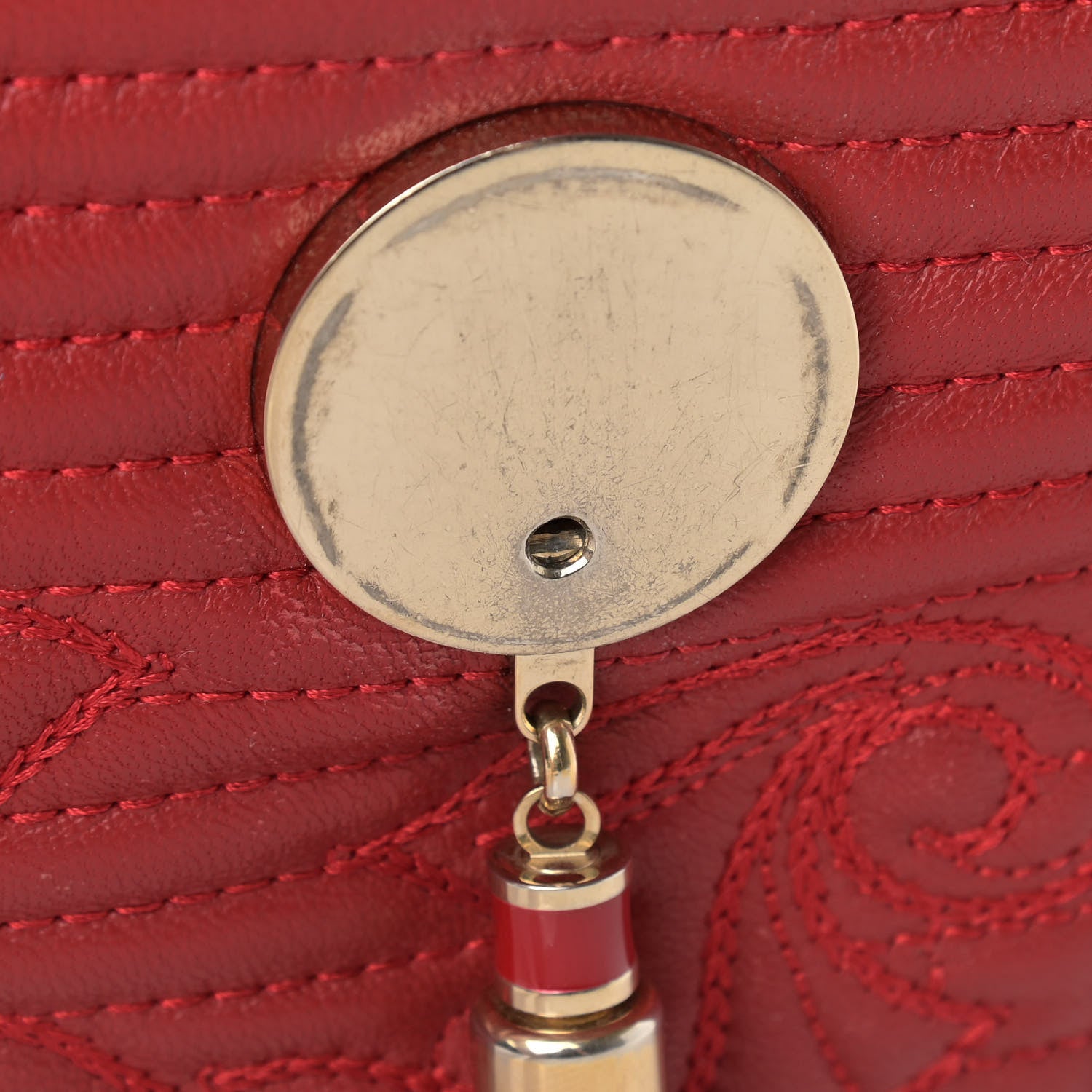 Versace Barocco Quilted Nappa Altea Vanitas Satchel Red 22 of 22