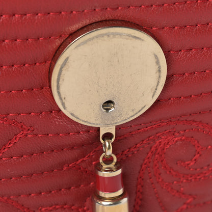 Versace Barocco Quilted Nappa Altea Vanitas Satchel Red 22 of 22