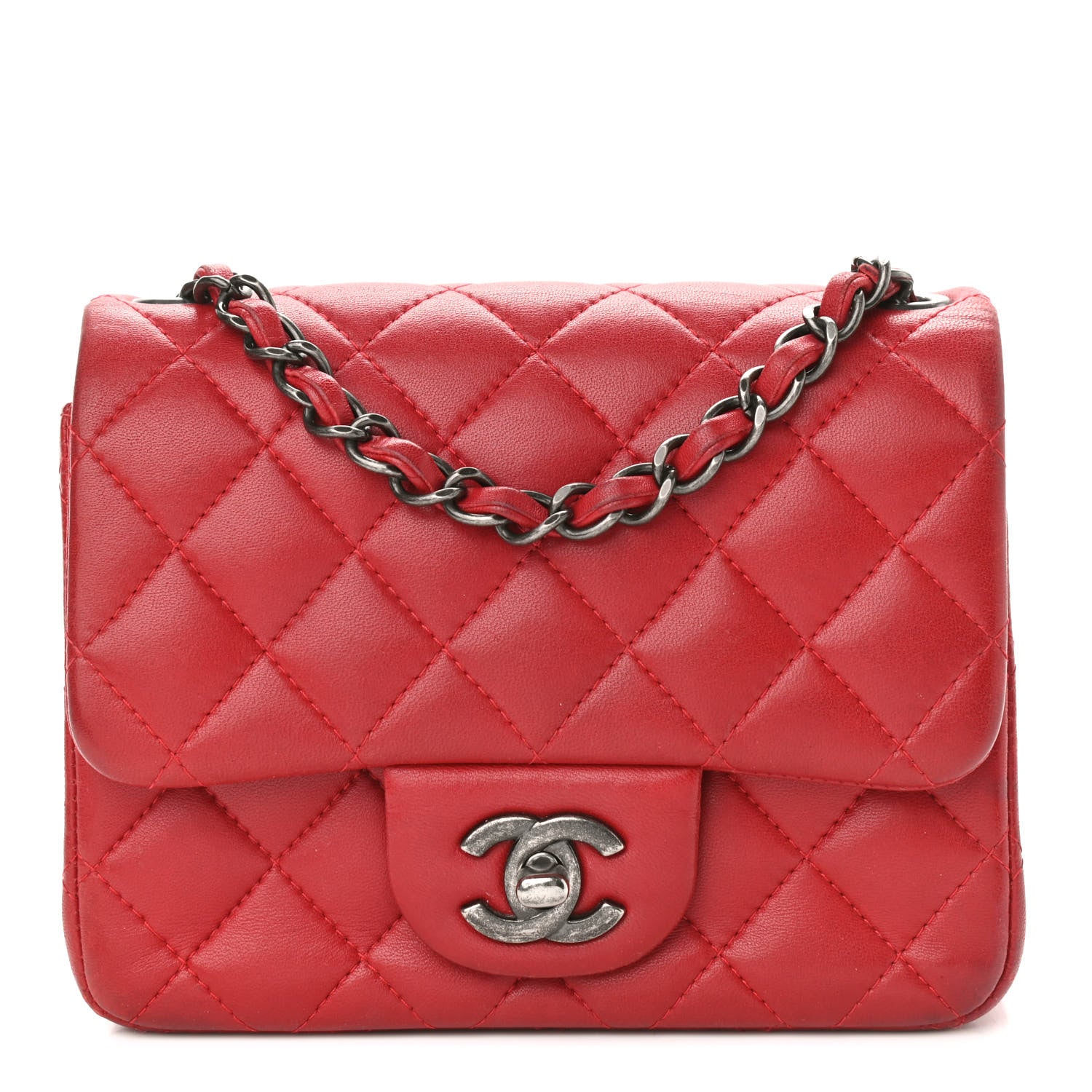 Chanel Lambskin Quilted Mini Square Flap Red 1 of 13