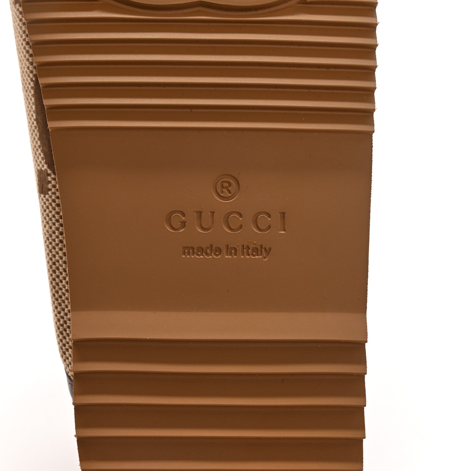 Gucci Monogram Jumbo GG Nappa Samoa Platform 40mm Slide Sandals 35 Camel Ebony New Acero 6 of 11