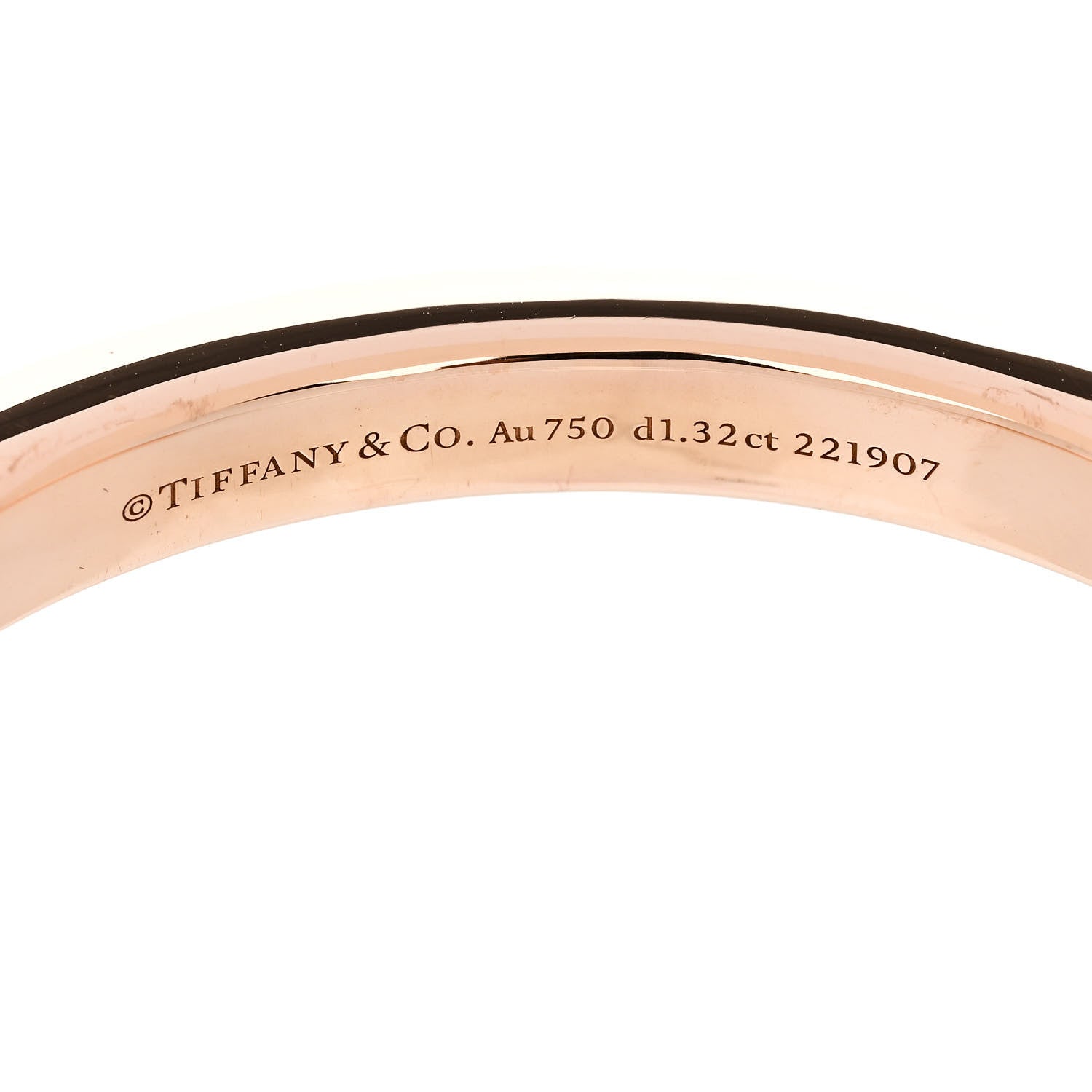 Tiffany 18K Rose White Gold Diamond Tiffany Lock Half Pave Bangle Bracelet 3 of 4