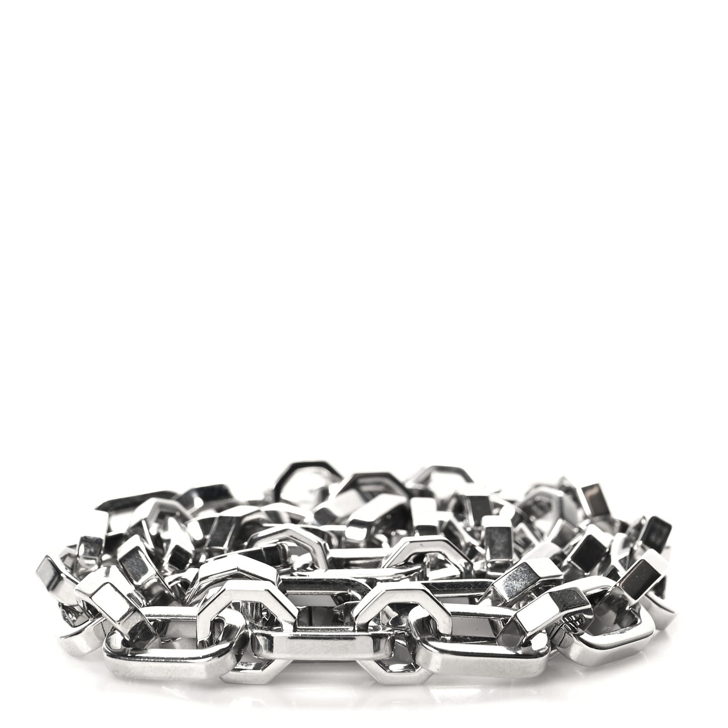 Metal Dauphine Chain Long Shoulder Strap Silver