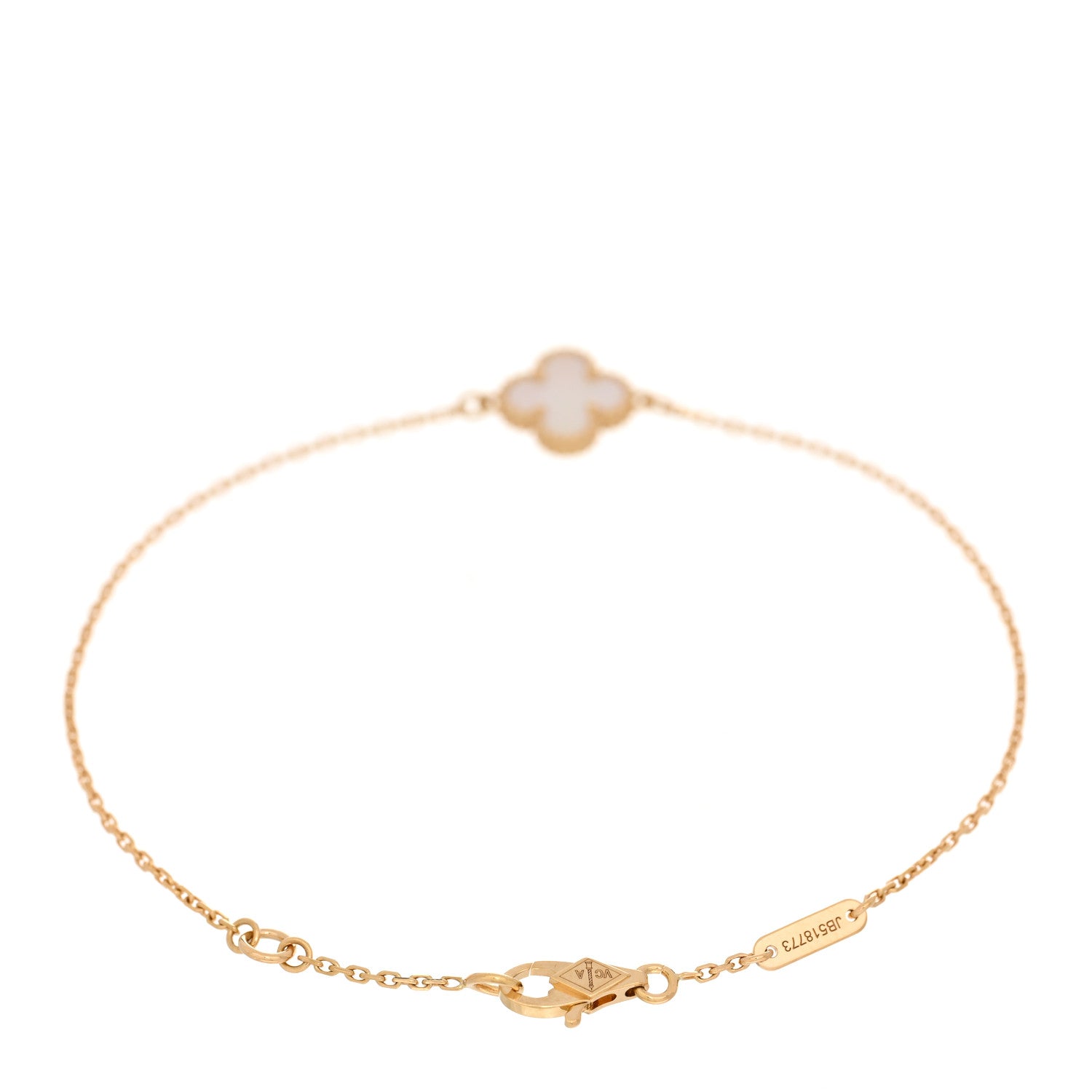 Van Cleef & Arpels 18K Yellow Gold Mother of Pearl Sweet Alhambra Bracelet 2 of 3
