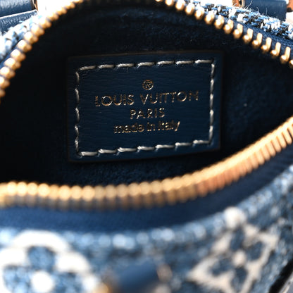 Louis Vuitton Denim Monogram Jacquard Micro Speedy Bag Charm Bleu 6 of 7