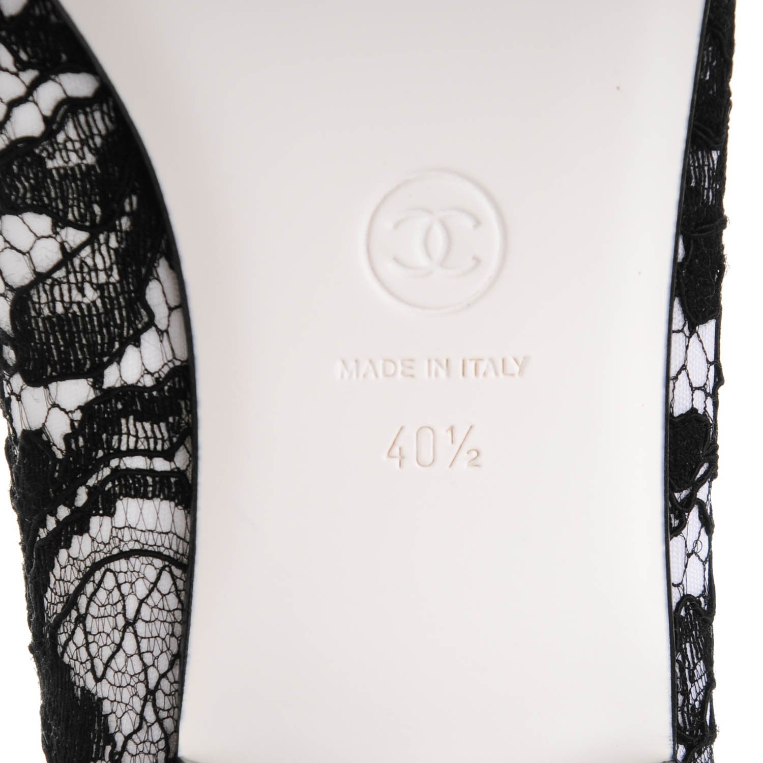 Chanel Lace Grosgrain Cap Toe CC Ballerina Flats 40.5 Black 6 of 8