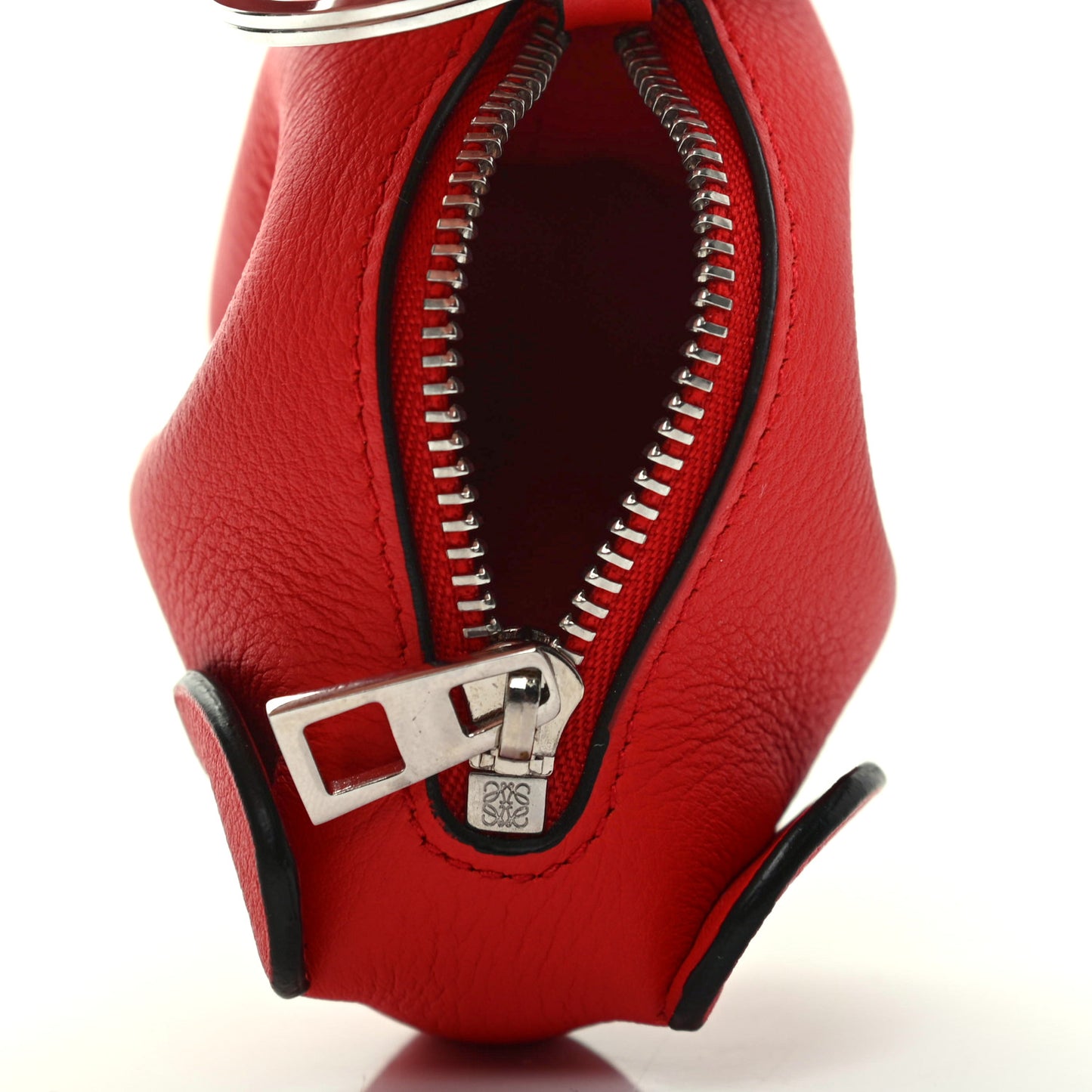 Calfskin Elephant Coin Purse Bag Charm Key Holder Red