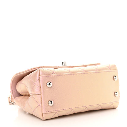 Chanel Iridescent Caviar Quilted Extra Mini Coco Handle Flap Light Pink 4 of 11