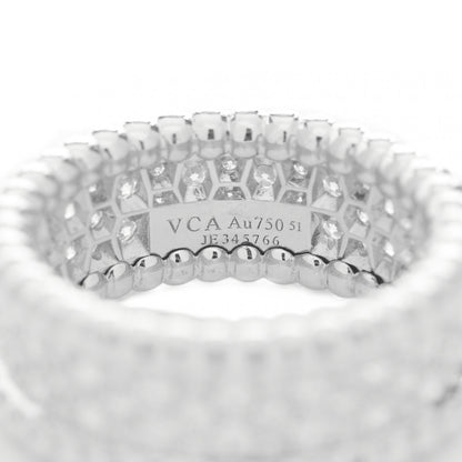 Van Cleef & Arpels 18K White Gold Diamond Perlee 3-Row Ring 51 5.75 4 of 5