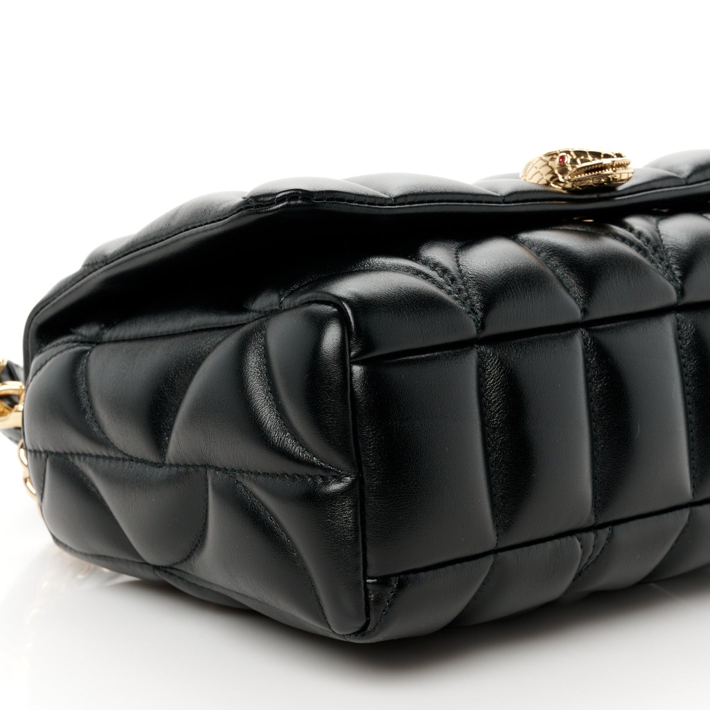 Calfskin Matelasse Medium Serpenti Sugarloaf Shoulder Bag Black