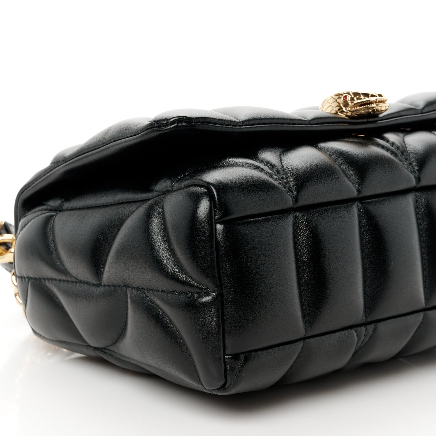 Bulgari Calfskin Matelasse Medium Serpenti Sugarloaf Shoulder Bag Black 10 of 11