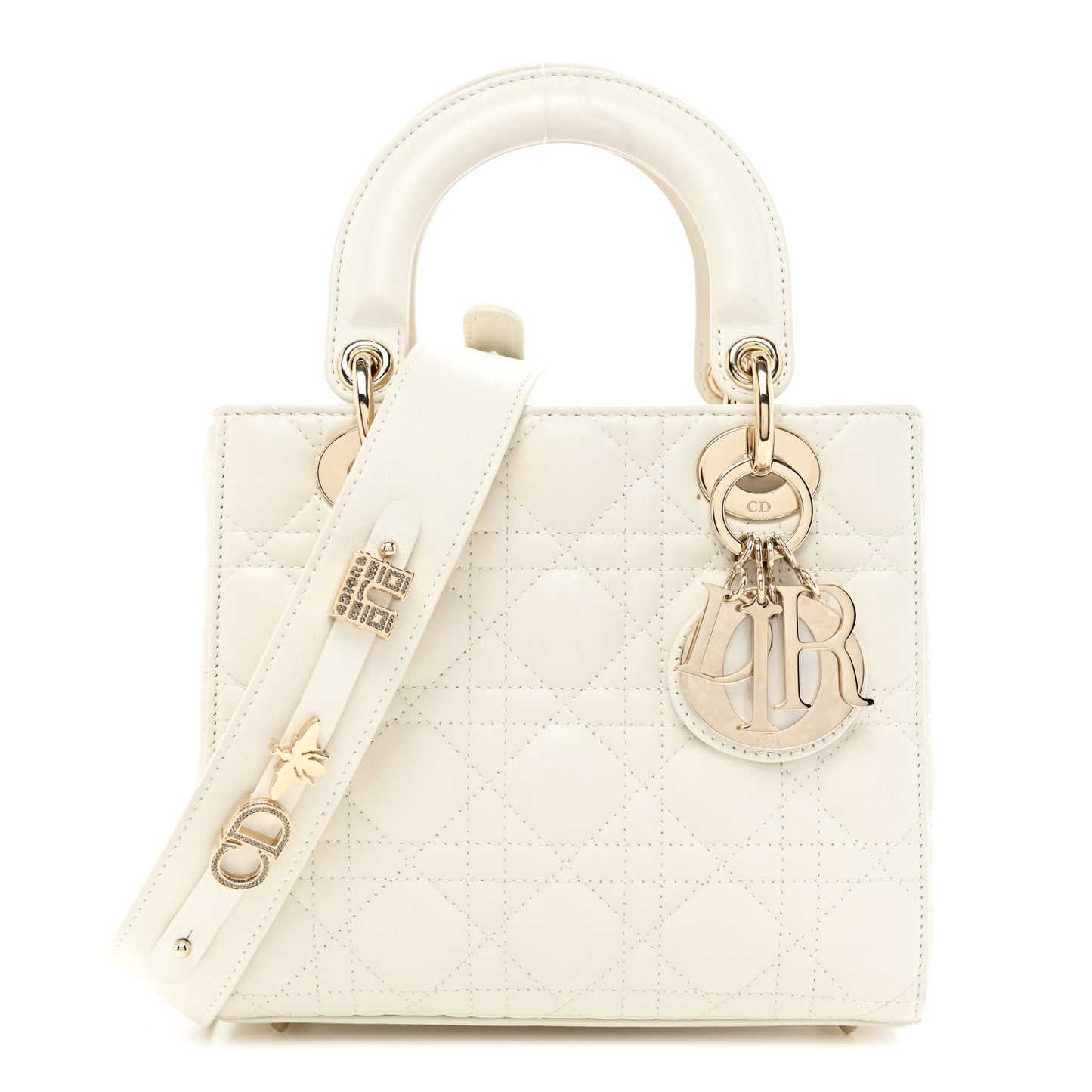 Lambskin Cannage Small My ABCDior Lady Dior White