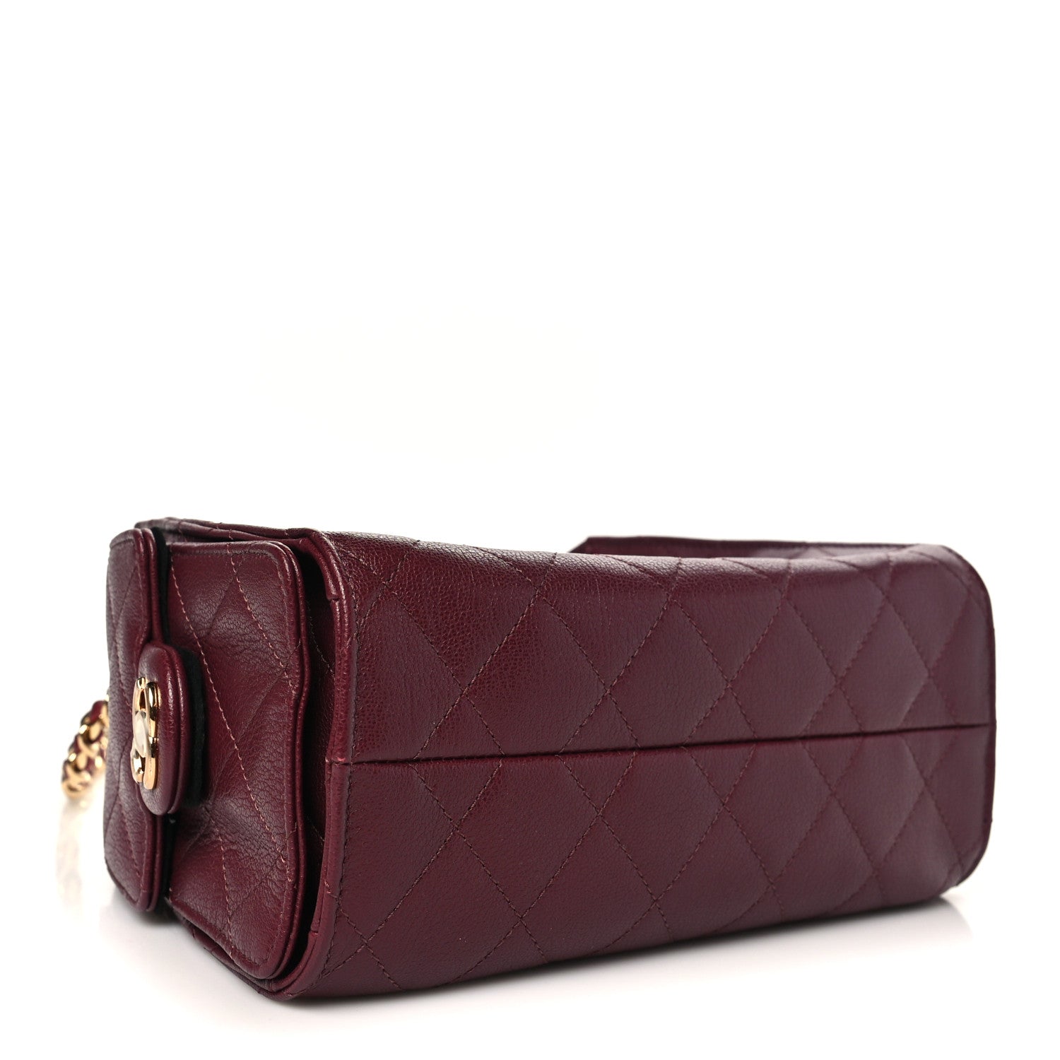 Chanel Grained Calfskin Quilted Mini Chanel 25 Handbag Dark Burgundy 4 of 11