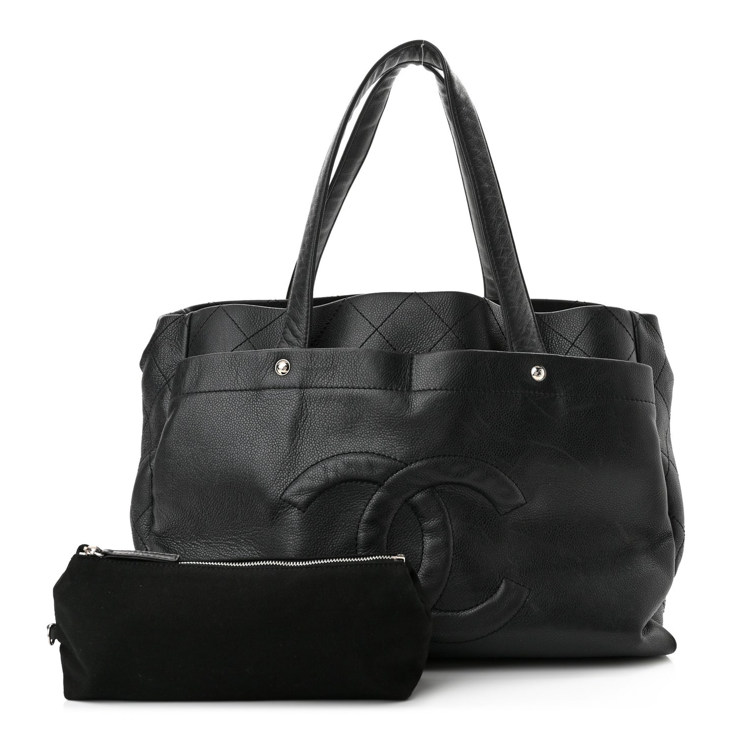 Caviar Large Executive Cerf Shopper Tote Black