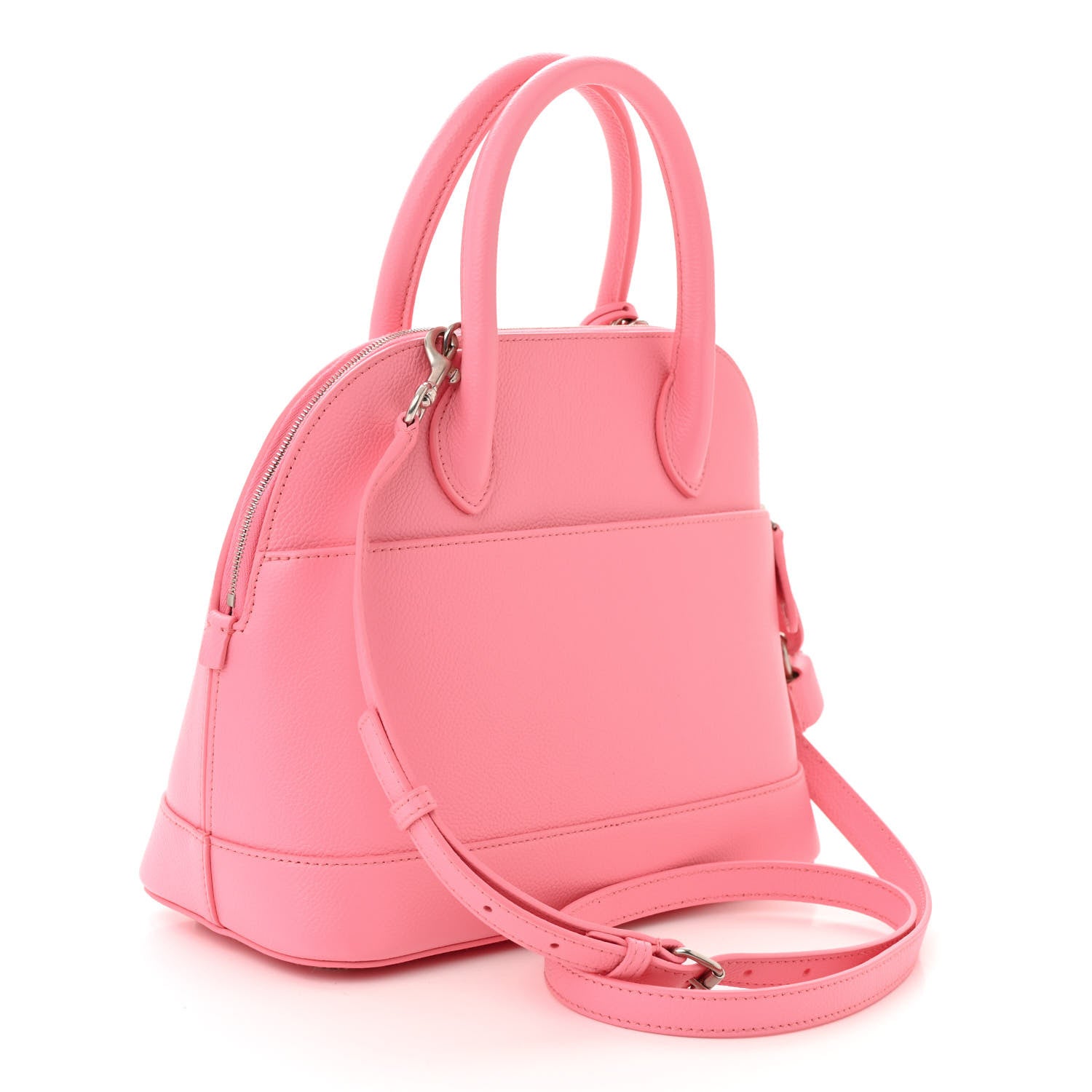 Balenciaga Signature Grained Calfskin Logo S Ville Top Handle Bag Rose Bubblegum Black 2 of 9