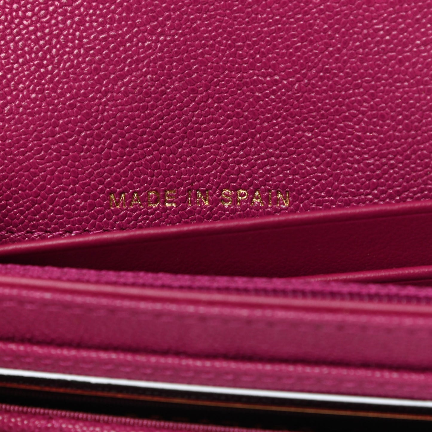 Caviar Quilted Medium Boy Flap Wallet Fuchsia