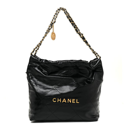 Chanel Shiny Calfskin Quilted Small Chanel 22 Black 3 of 12
