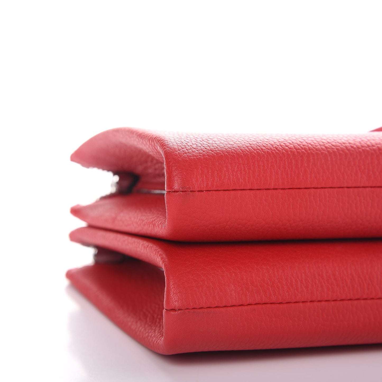 Grained Calfskin Milla Double Crossbody Bag Ruby Red