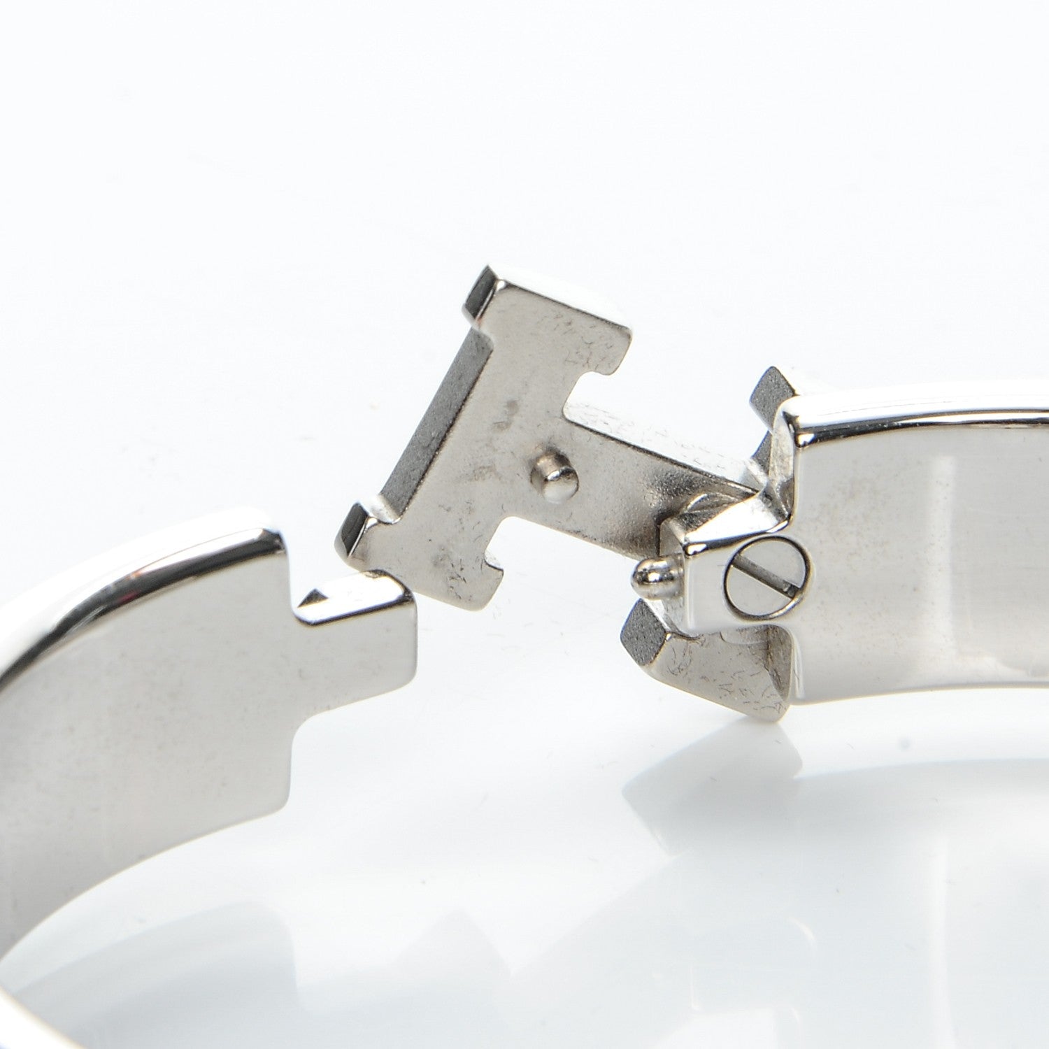 Hermes Enamel Narrow Clic Clac H Bracelet PM White 5 of 6