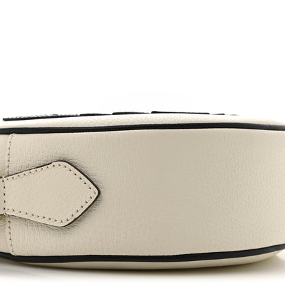 Gucci X ADIDAS Textured Dollar Calfskin Web Trefoil Logo Small Ophidia Round Shoulder Bag Off White Black 9 of 11