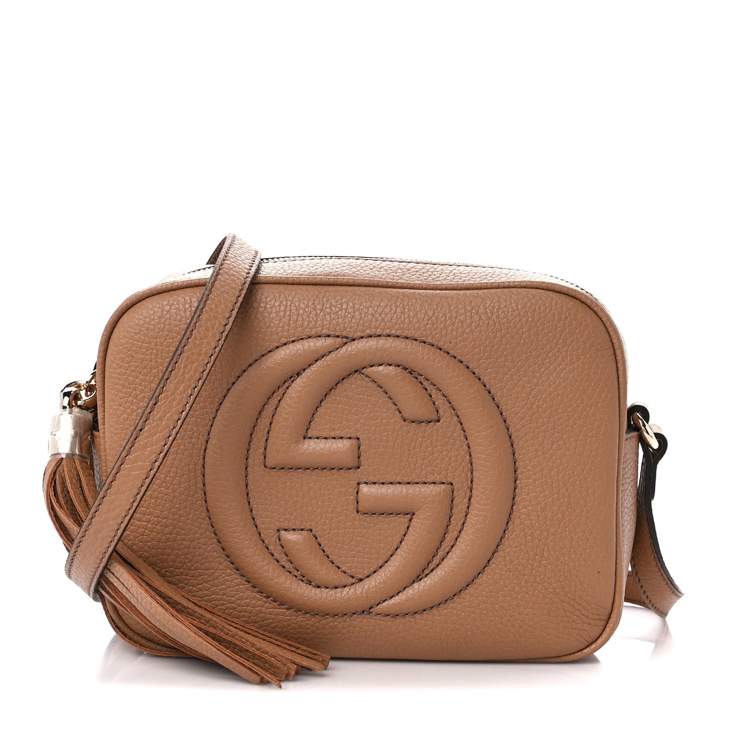 Pebbled Calfskin Small Soho Disco Bag Camelia