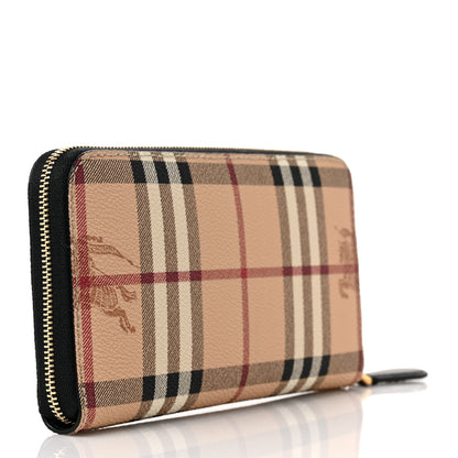 Burberry Haymarket Check Large Ziggy Zip Around Wallet Black 3 of 8