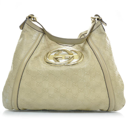 Gucci Guccissima Britt Shoulder Bag Beige 1 of 10
