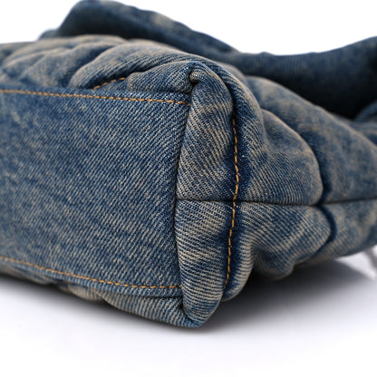 Saint Laurent Denim Quilted Toy Loulou Puffer Monogram Chain Satchel Rodeo Blue 9 of 10