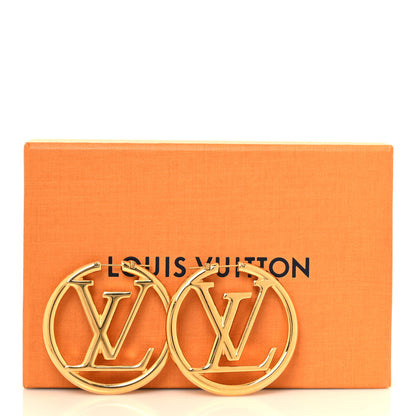 Louis Vuitton Metal Louise Hoop Earrings Gold 5 of 5