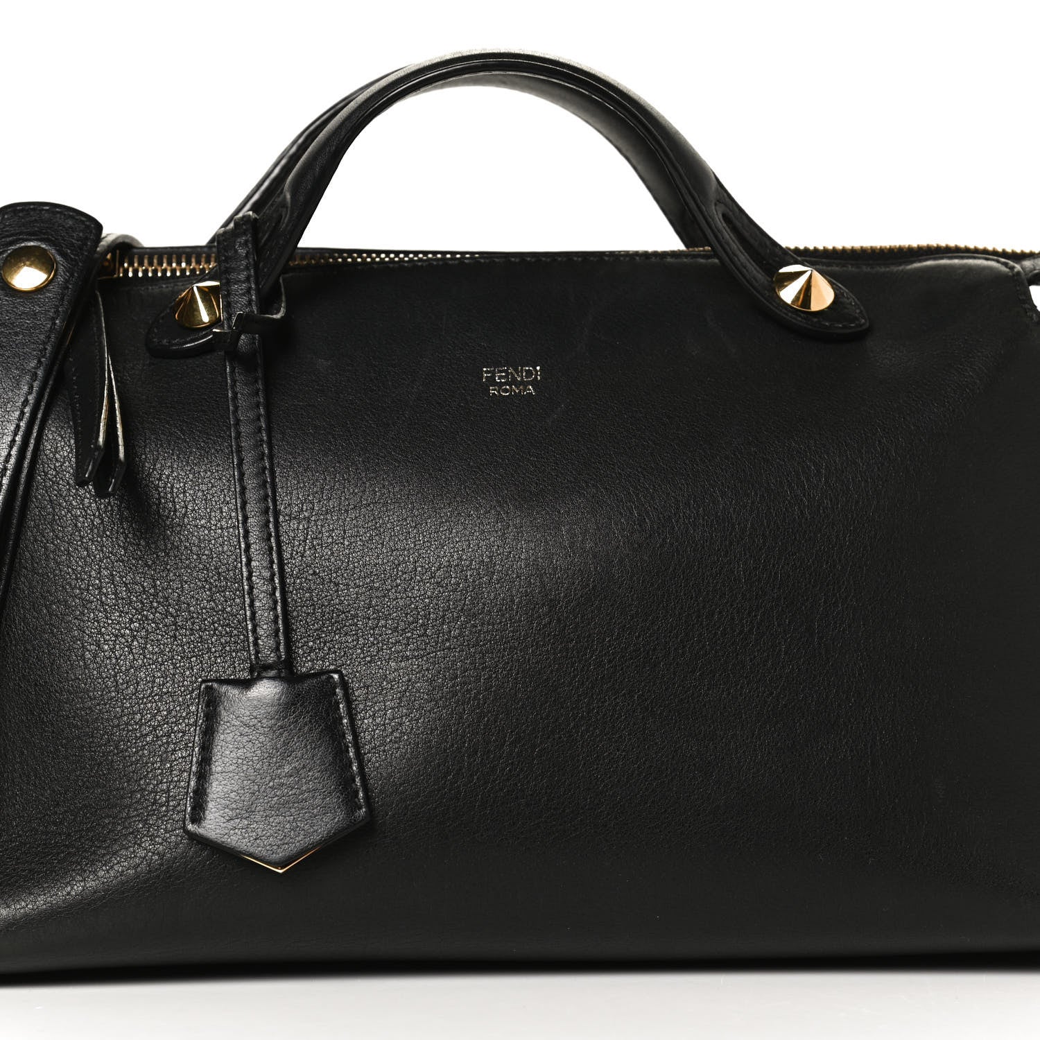 Fendi Vitello Dolce Chain Tail Gold Edition Medium By The Way Boston Bag Black Vintage Gold 8 of 13