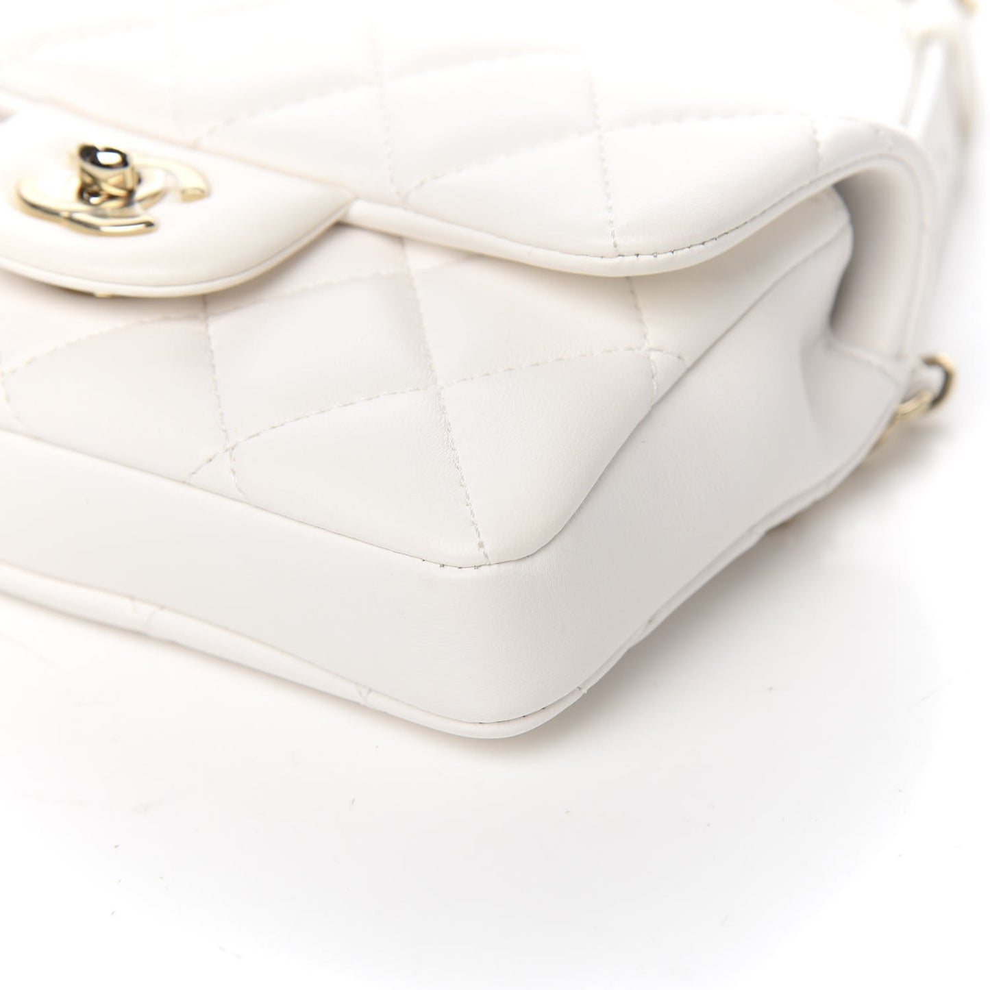Lambskin Quilted Mini My Precious Waist Bag White