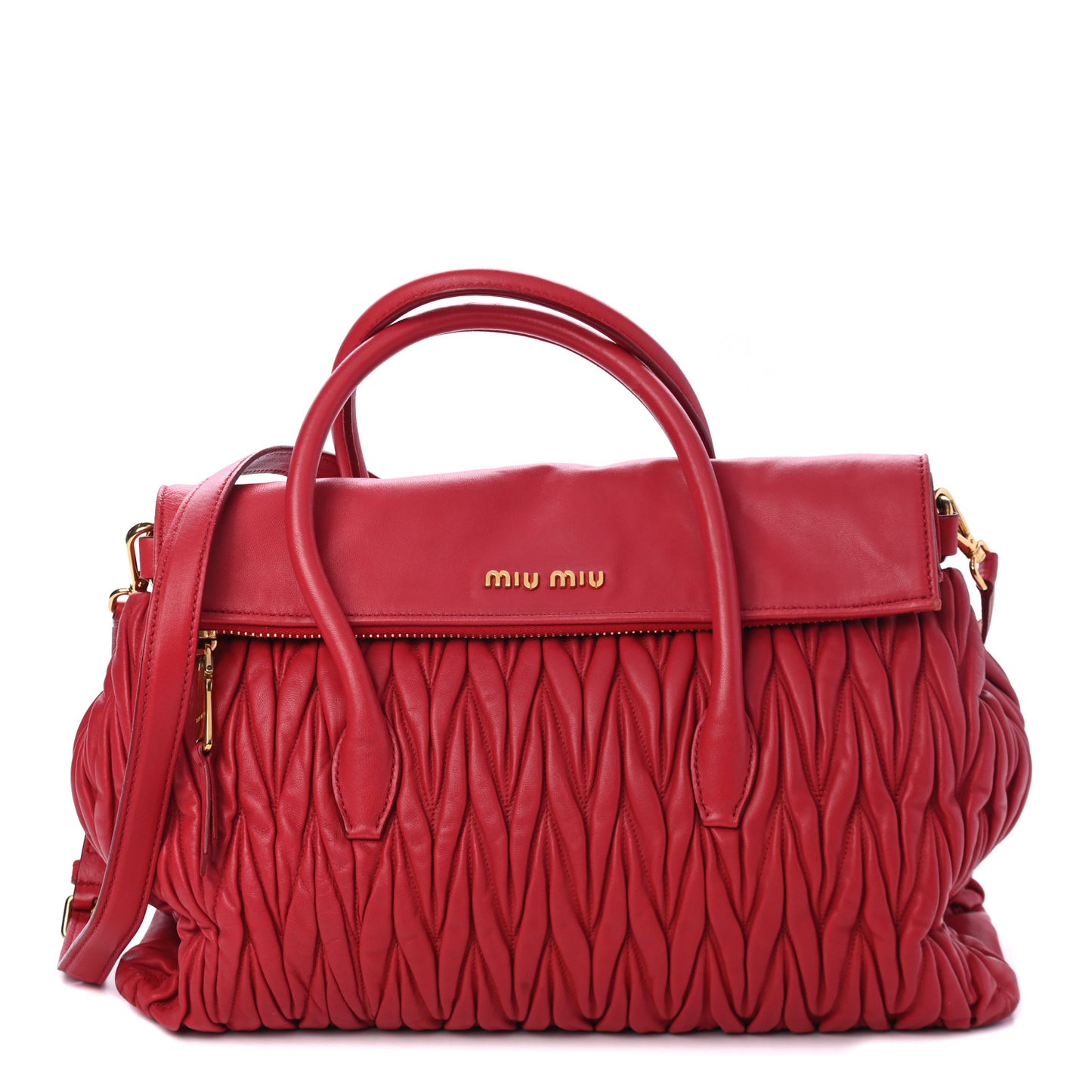 Nappa Matelasse Top Handle Bag Rosso