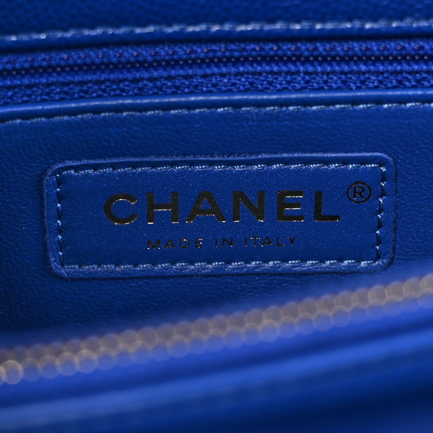 Caviar Quilted Small Coco Handle Flap Blue