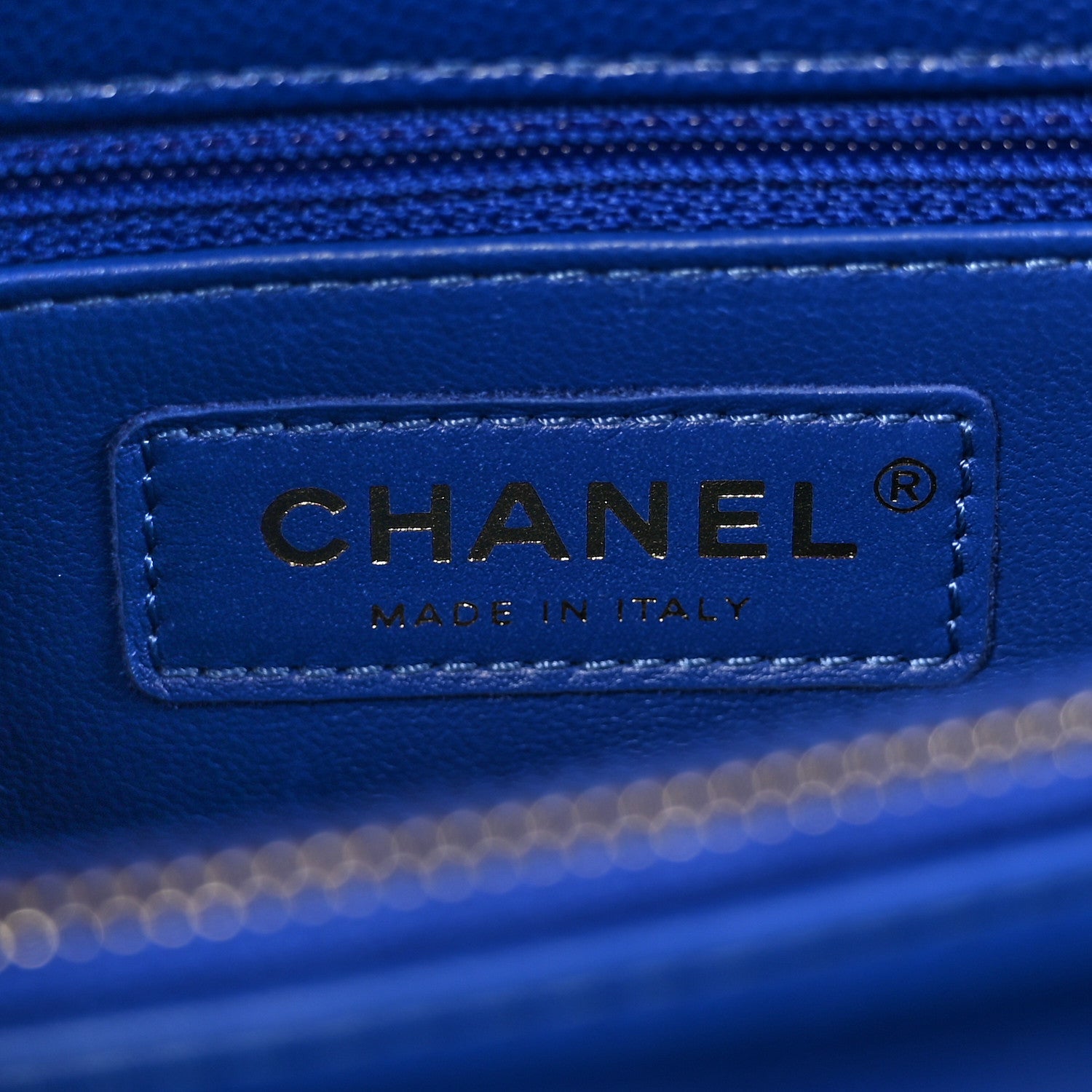 Chanel Caviar Quilted Small Coco Handle Flap Blue 6 of 12
